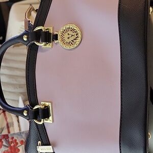 Anne Klein satchel handbag lavender and black